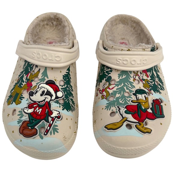 CROCS Shoes - Crocs Disney Mickey Donald Christmas Holiday Cream Men 6 Women 8 2022